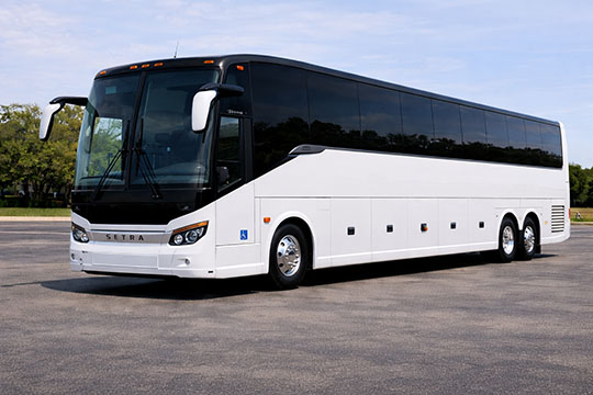 56-passenger charter bus available for charter in Coppell, TX